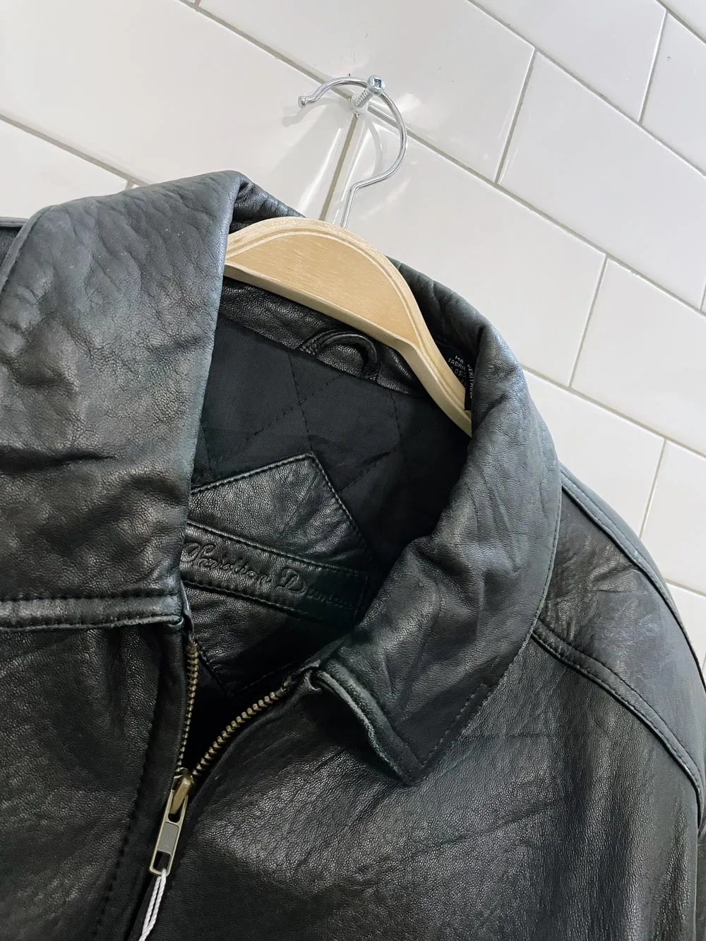 vintage christian dumas butter leather bomber jacket sold by Good Market Thrift Store product image thumbnail 2