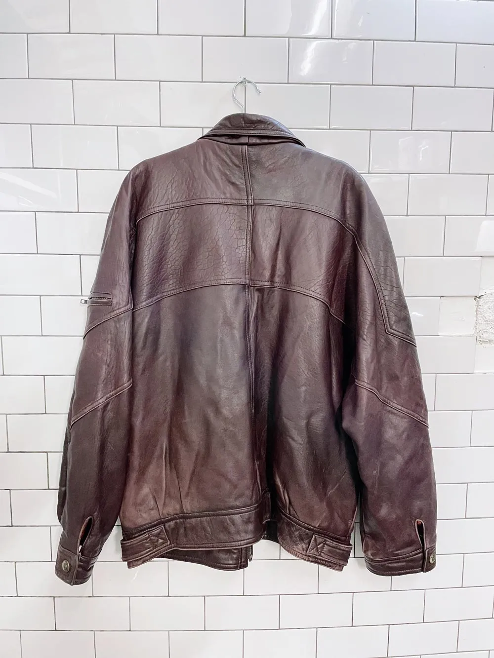 vintage 80s danier butter leather bomber jacket sold by Good Market Thrift Store product image thumbnail 5
