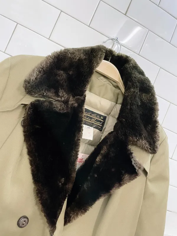 vintage eddie bauer down quilted trench coat sold by Good Market Thrift Store