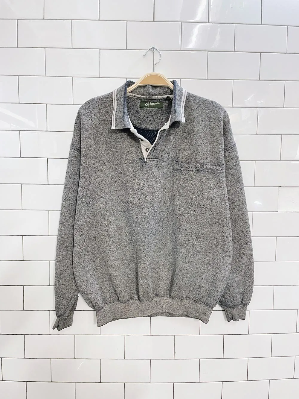 vintage penmans distressed polo sweatshirt sold by Good Market Thrift Store