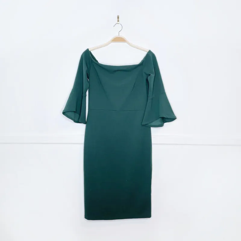 h&m off shoulder flutter sleeve midi dress sold by Good Market Thrift Store