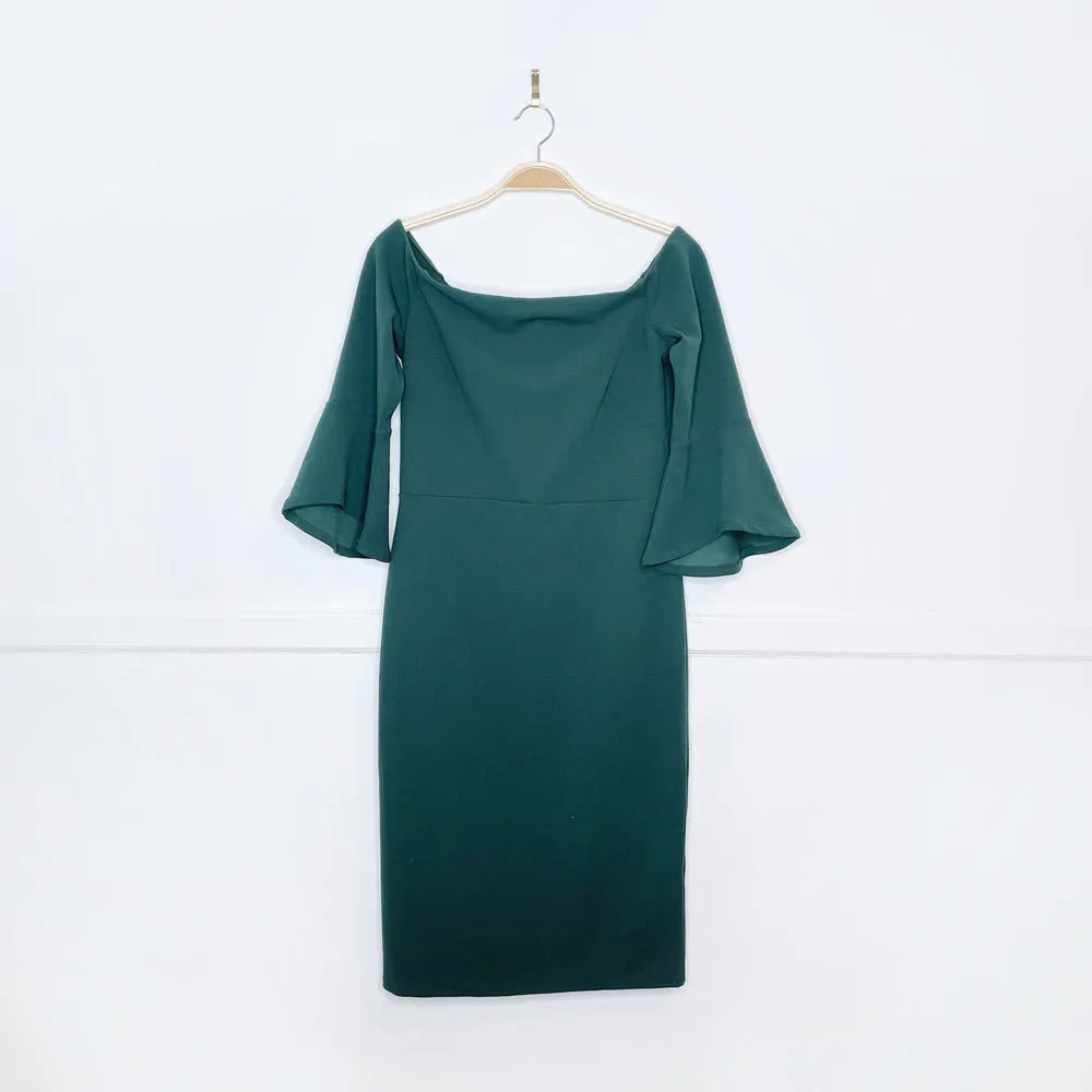 h&m off shoulder flutter sleeve midi dress sold by Good Market Thrift Store