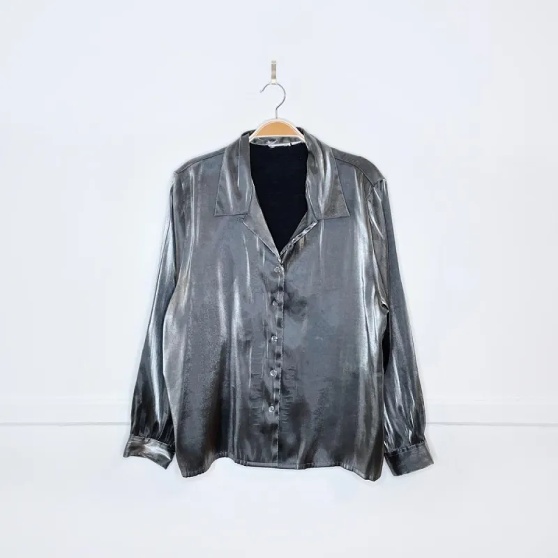vintage silver lamé blouse sold by Good Market Thrift Store
