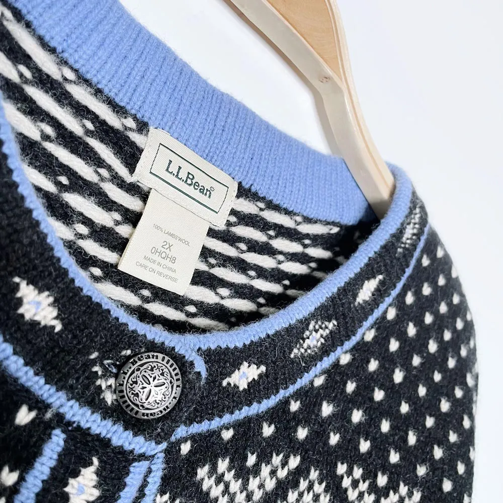 vintage ll bean nordic snowflake knit cardigan sold by Good Market Thrift Store product image thumbnail 2