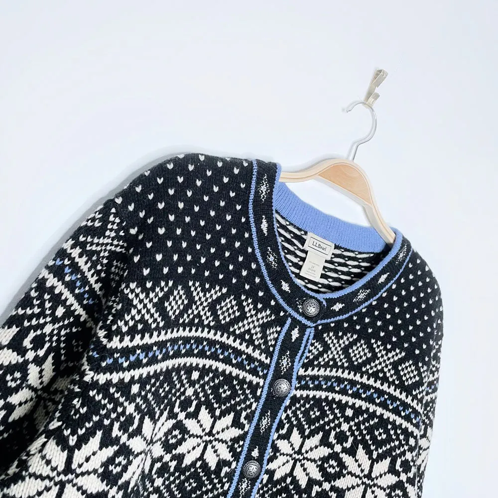 vintage ll bean nordic snowflake knit cardigan sold by Good Market Thrift Store product image thumbnail 5