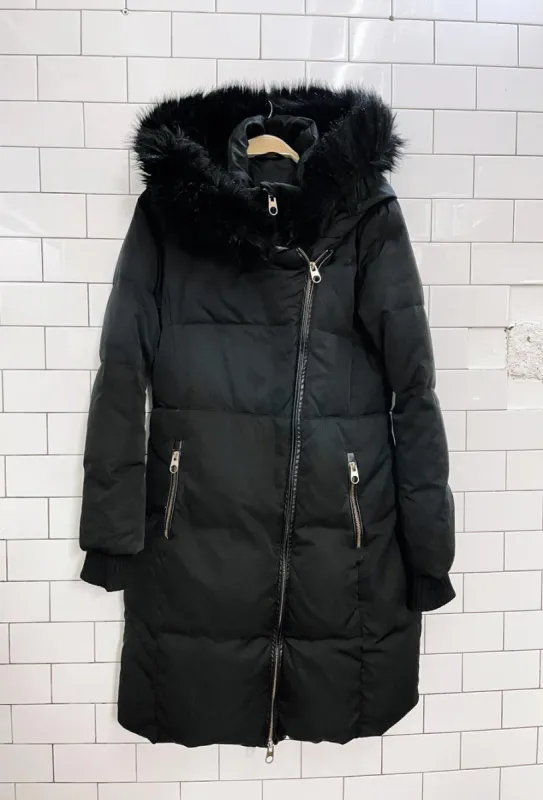 zara down parka with faux fur hood sold by Good Market Thrift Store