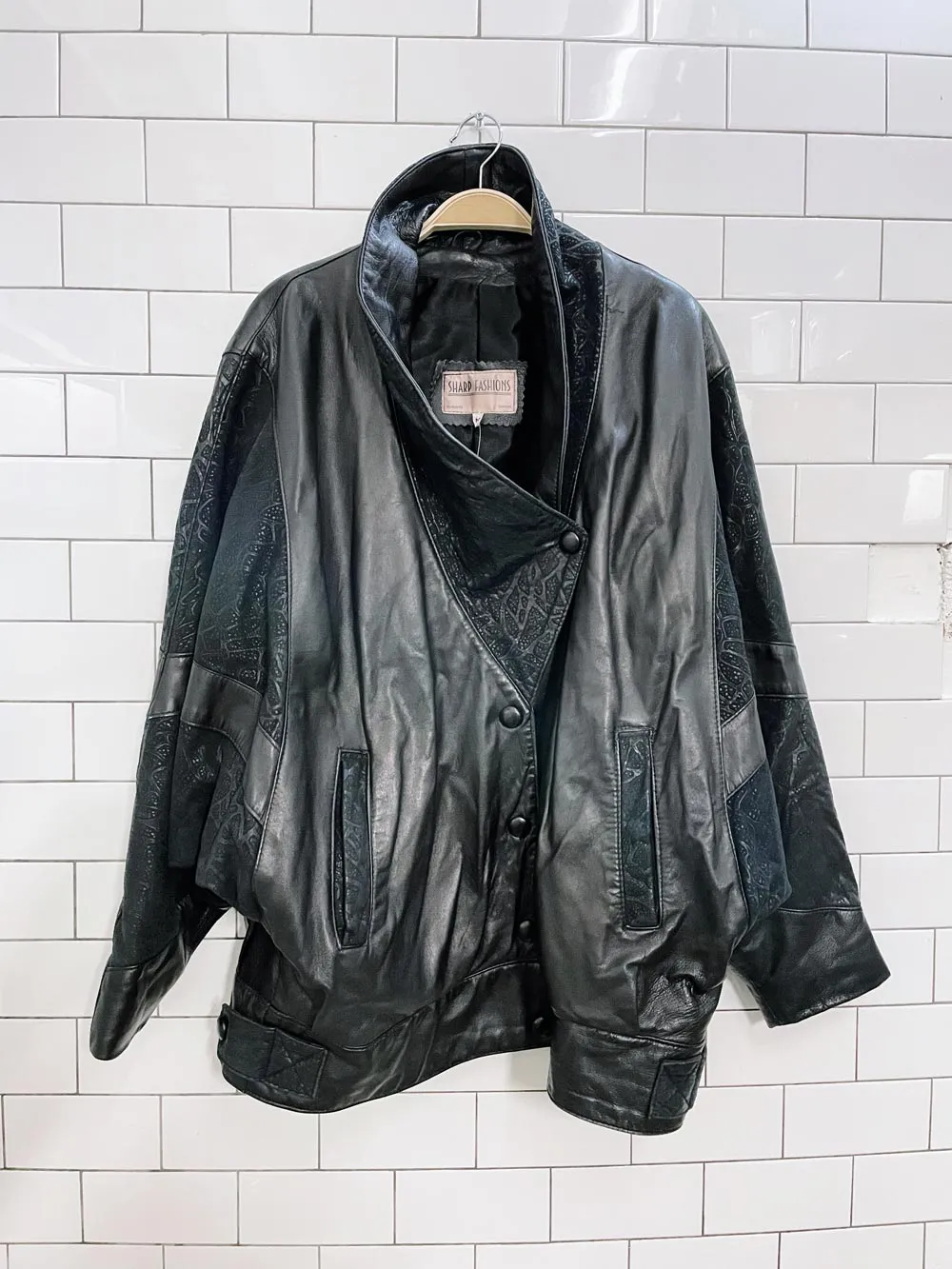 vintage 80s batwing butter leather jacket sold by Good Market Thrift Store