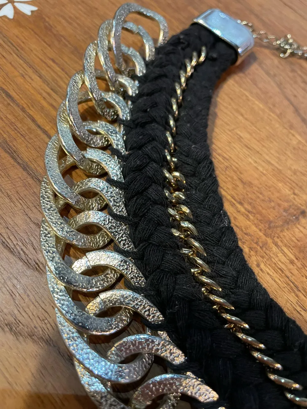 braided chain wreath choker necklace sold by Good Market Thrift Store product image thumbnail 2