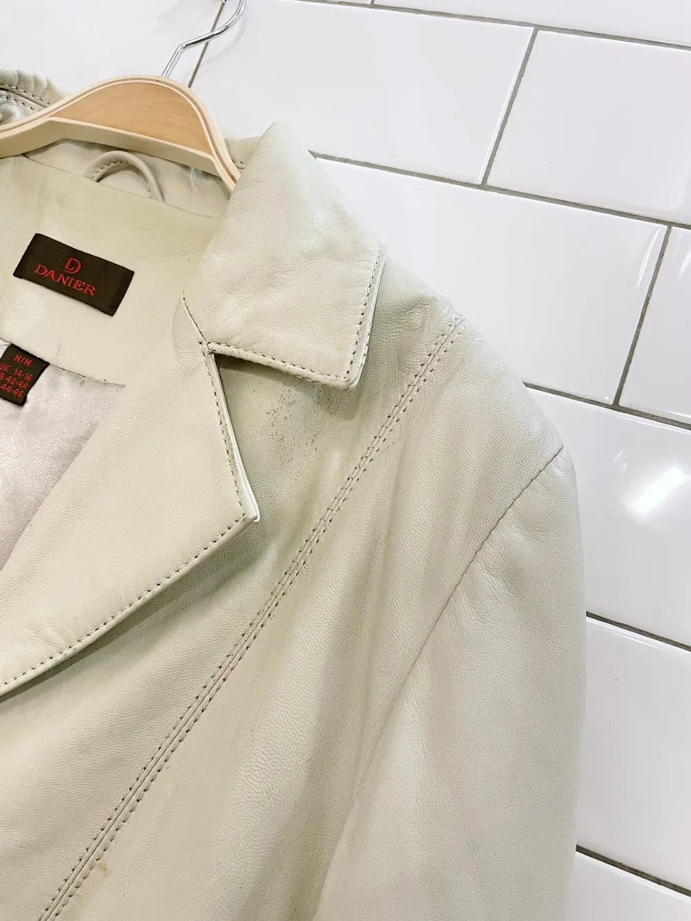 vintage 00s danier rabbit cuff leather jacket sold by Good Market Thrift Store product image thumbnail 5