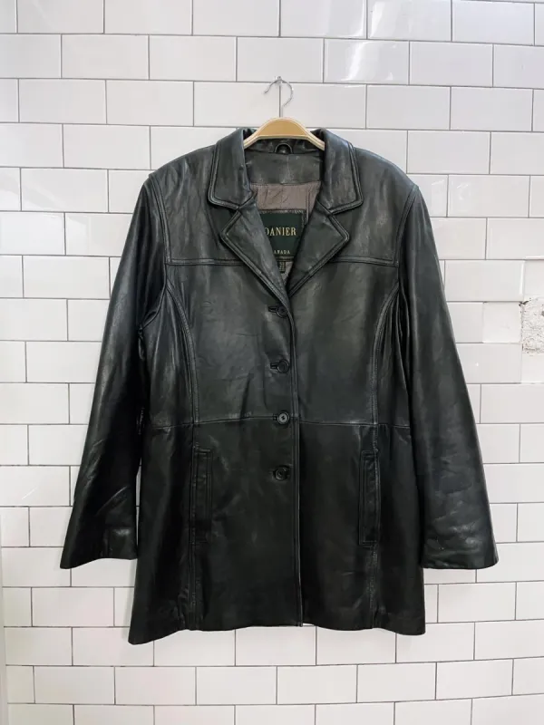 vintage 00s danier minimal leather jacket sold by Good Market Thrift Store