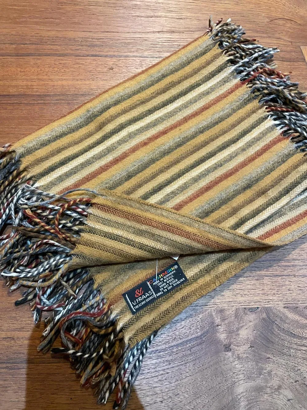 vintage fraas cashmink double fringe scarf sold by Good Market Thrift Store