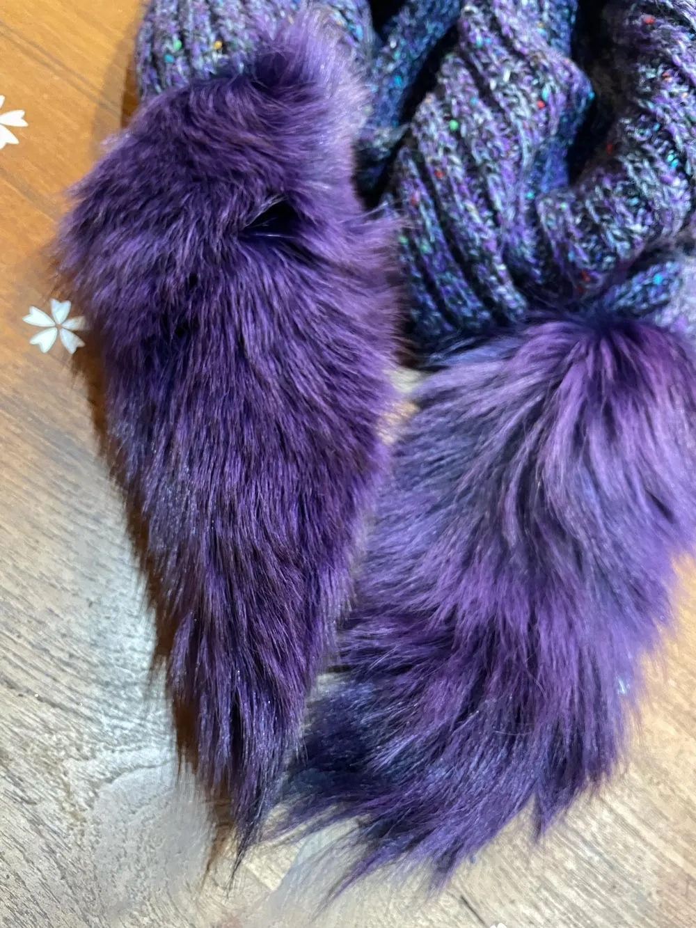 vintage tony lambert wool-blend fox trim scarf sold by Good Market Thrift Store product image thumbnail 2