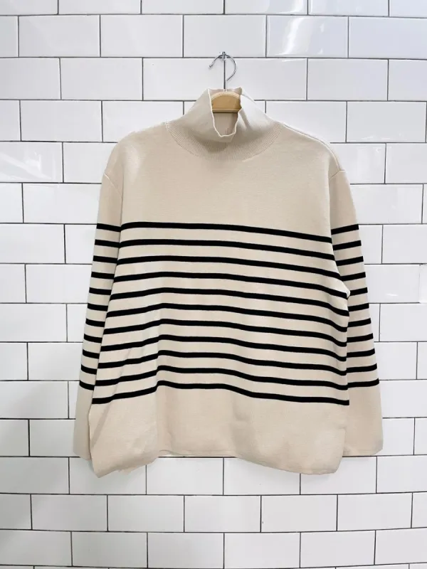 nwt h&m oversized striped knit turtleneck sold by Good Market Thrift Store