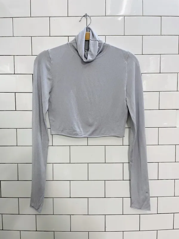 zara cropped slinky light turtleneck sold by Good Market Thrift Store