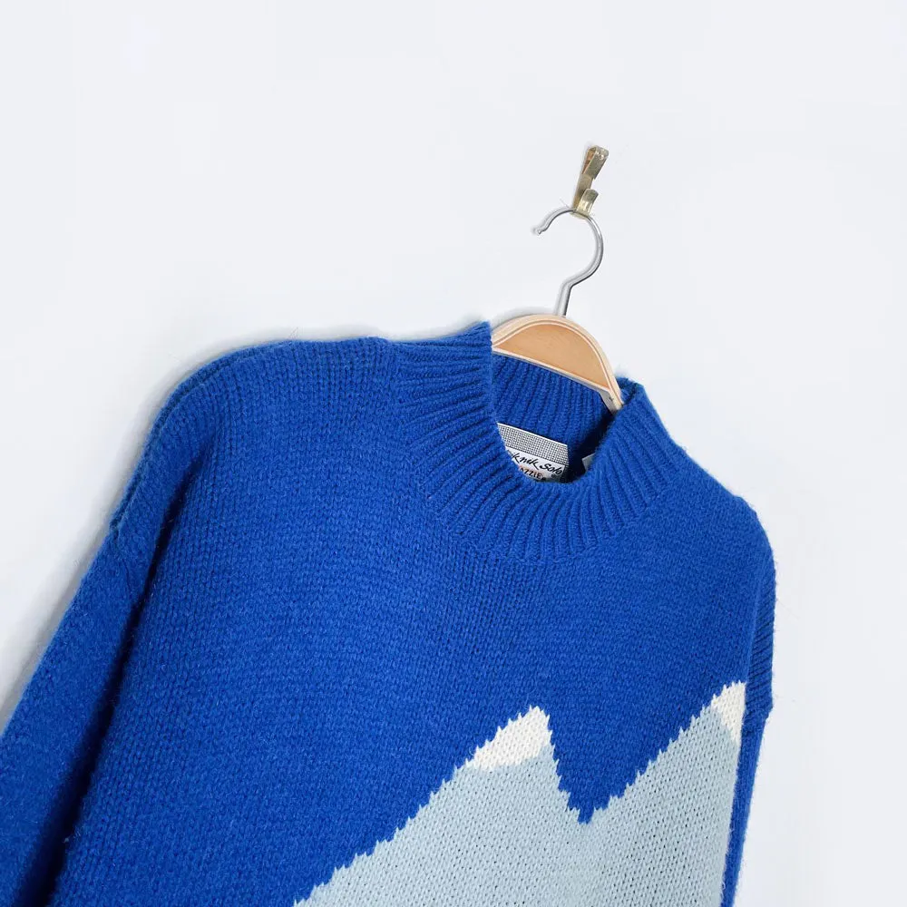 vintage snazzle skiing penguin wool-blend knit sweater sold by Good Market Thrift Store product image thumbnail 4