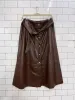 belle vere faux leather snap button midi skirt sold by Good Market Thrift Store