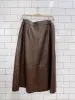 belle vere faux leather snap button midi skirt sold by Good Market Thrift Store