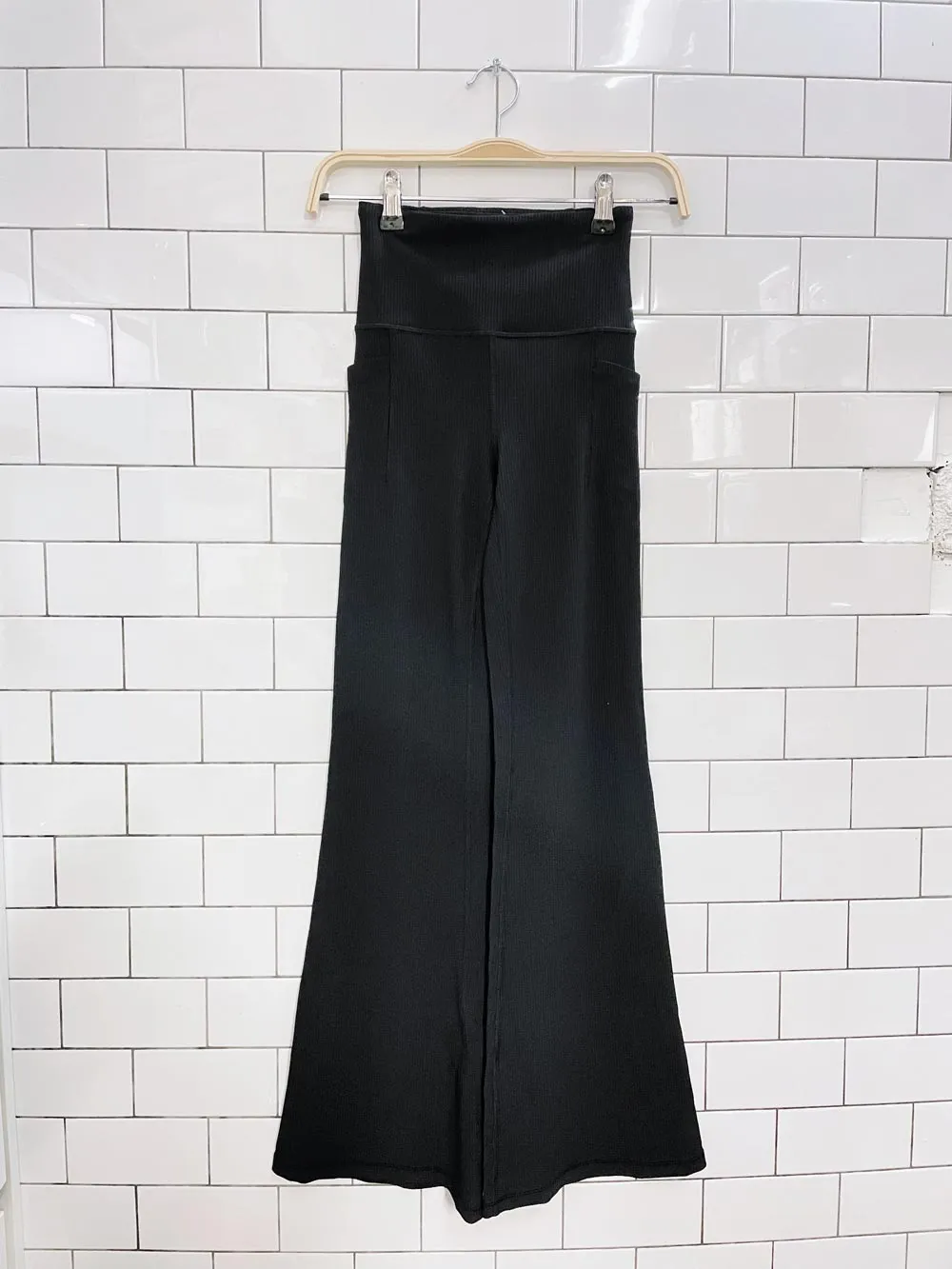 athleta stash pocket ribbed flare pant sold by Good Market Thrift Store product image thumbnail 3