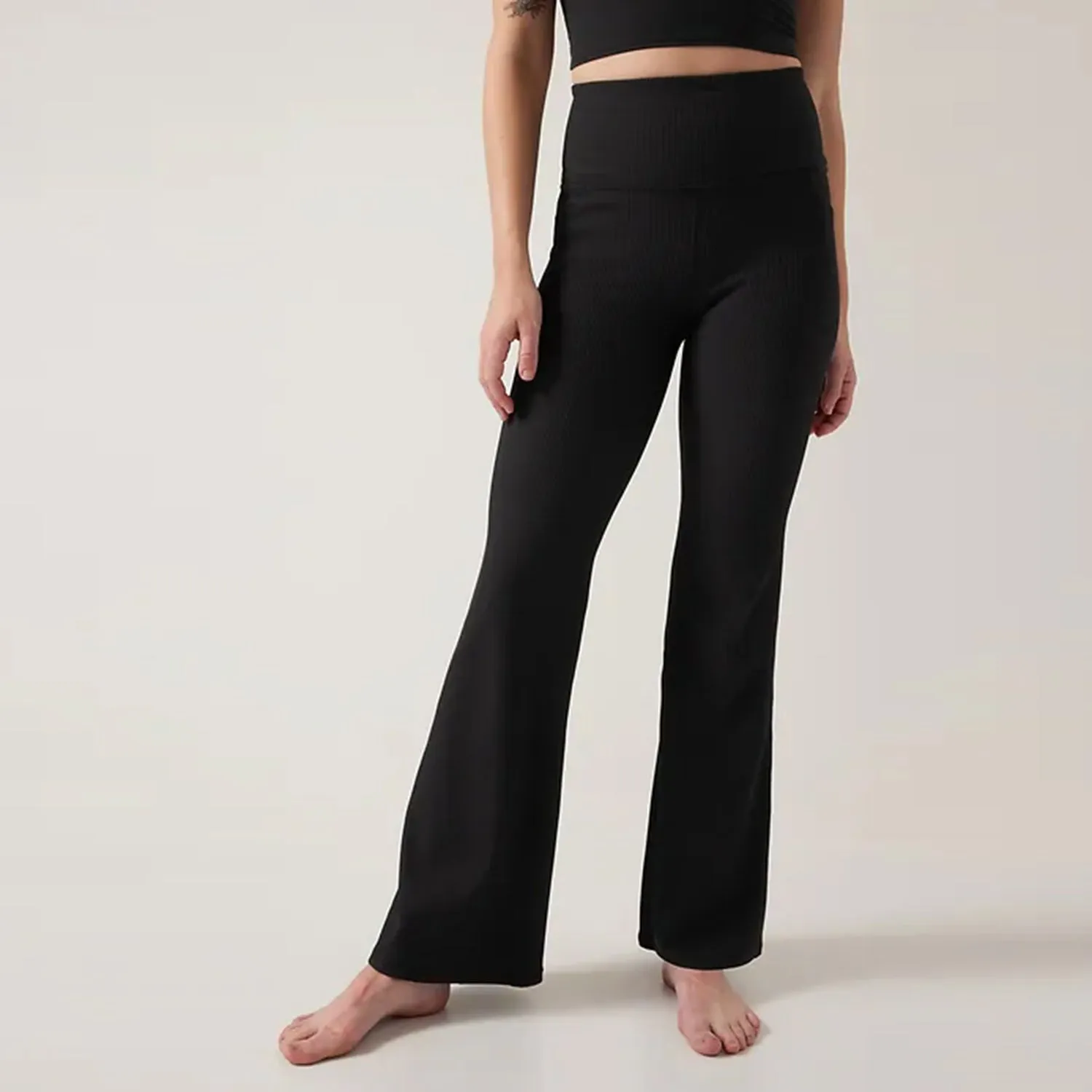 athleta stash pocket ribbed flare pant sold by Good Market Thrift Store product image thumbnail 2