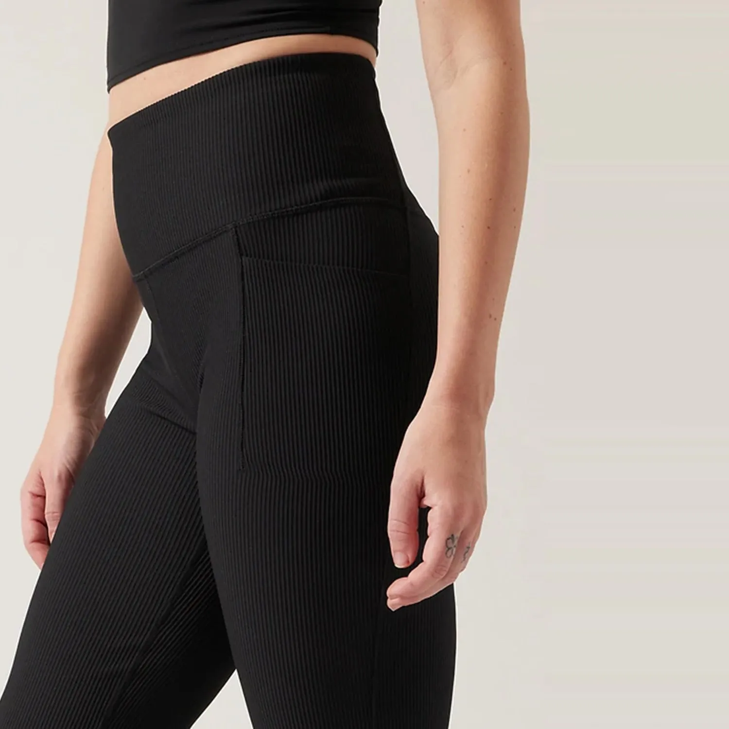 athleta stash pocket ribbed flare pant sold by Good Market Thrift Store