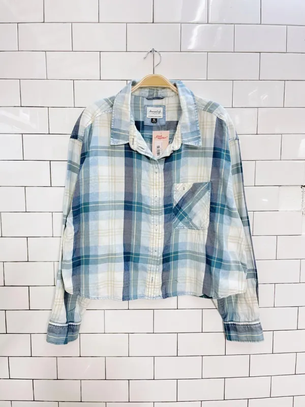 nwt american eagle boxy flannel shirt sold by Good Market Thrift Store