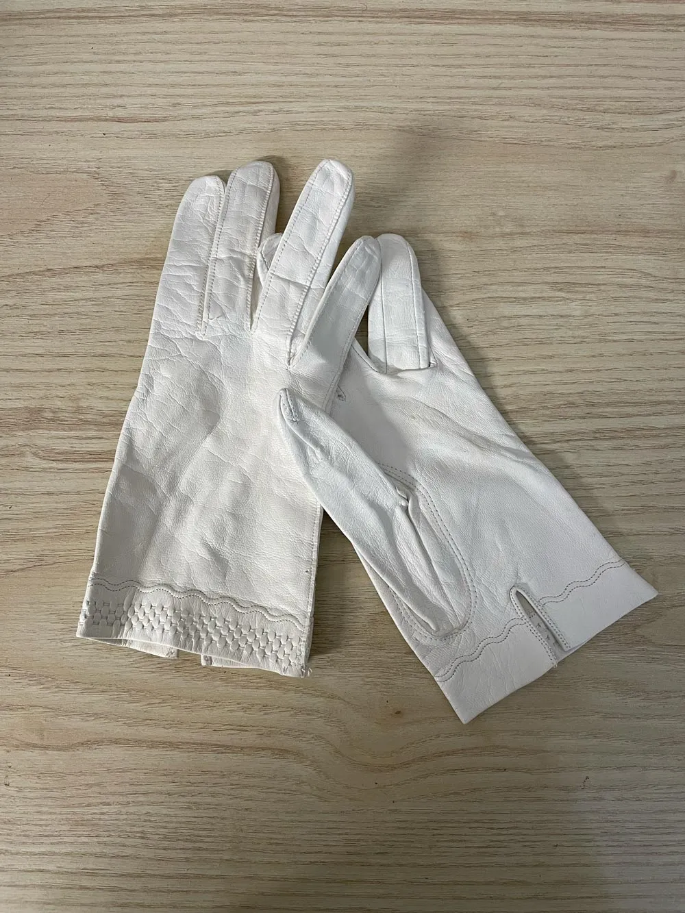 vintage white butter leather gloves sold by Good Market Thrift Store
