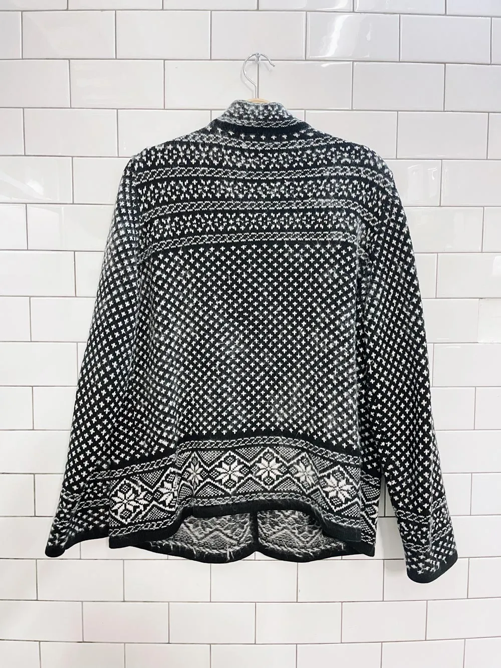 vintage tabi lambswool-angora nordic knit cardigan sold by Good Market Thrift Store product image thumbnail 3