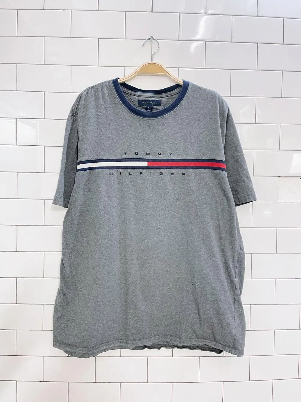 y2k tommy hilfiger flag tee sold by Good Market Thrift Store