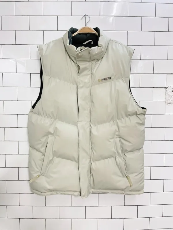 y2k mecca vinyl puffer vest sold by Good Market Thrift Store