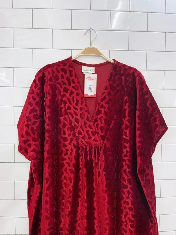 vintage vanity fair animal print red velvet holiday robe sold by Good Market Thrift Store