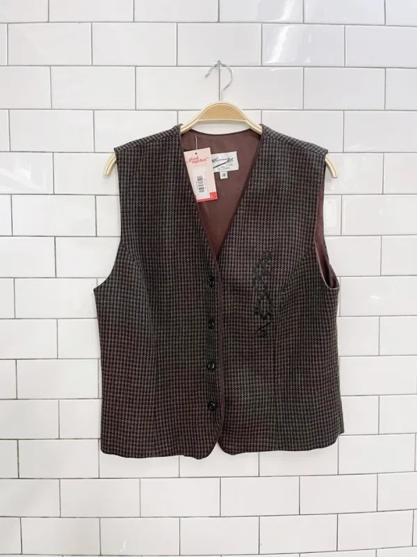 vintage 90s zacks 'monica' houndstooth vest sold by Good Market Thrift Store