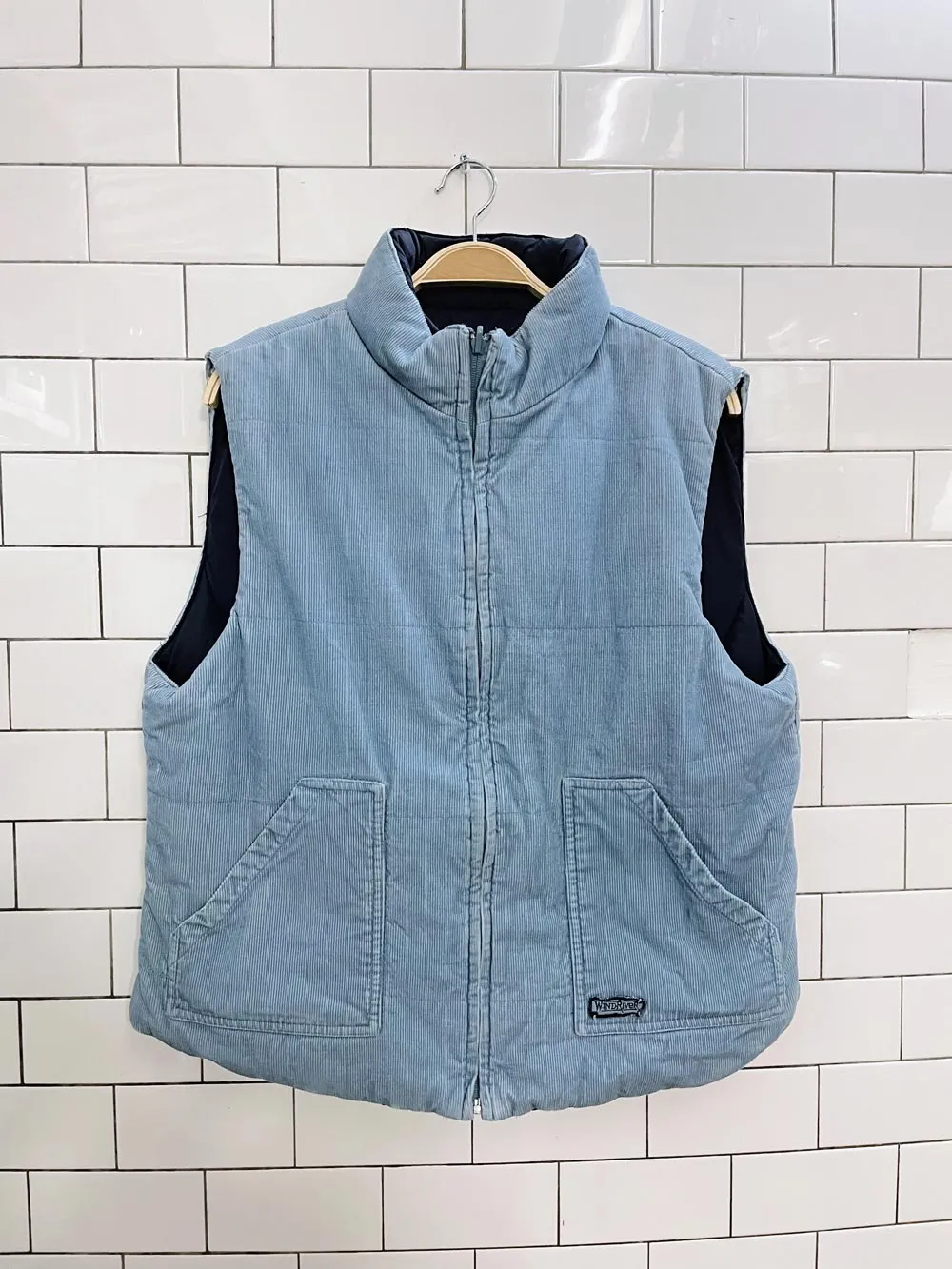 vintage windriver reversible corduroy down vest sold by Good Market Thrift Store