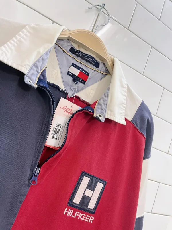 vintage 90s tommy hilfiger patchwork long sleeve polo sold by Good Market Thrift Store