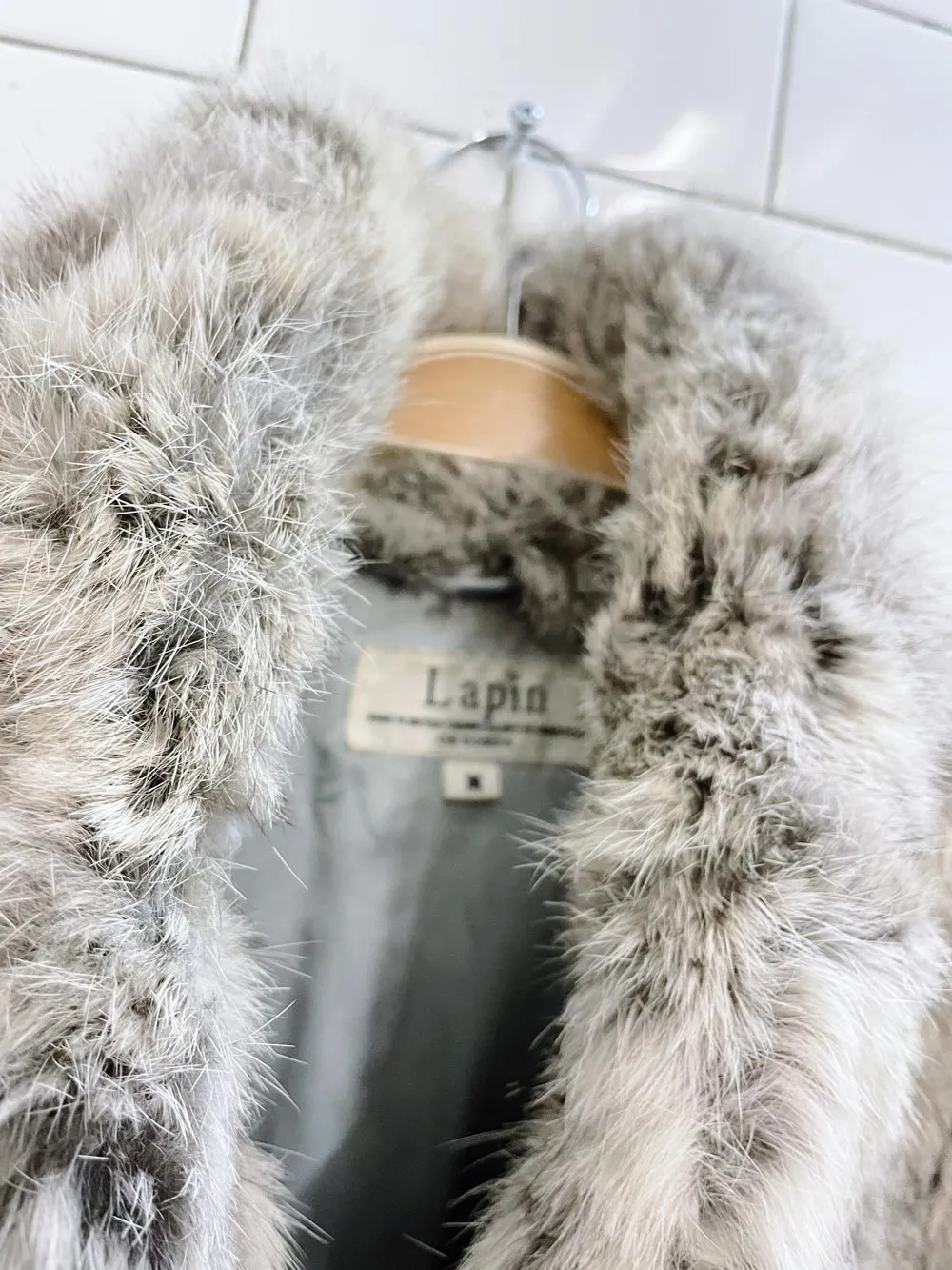 vintage 80s lapin rabbit fur short coat sold by Good Market Thrift Store product image thumbnail 2