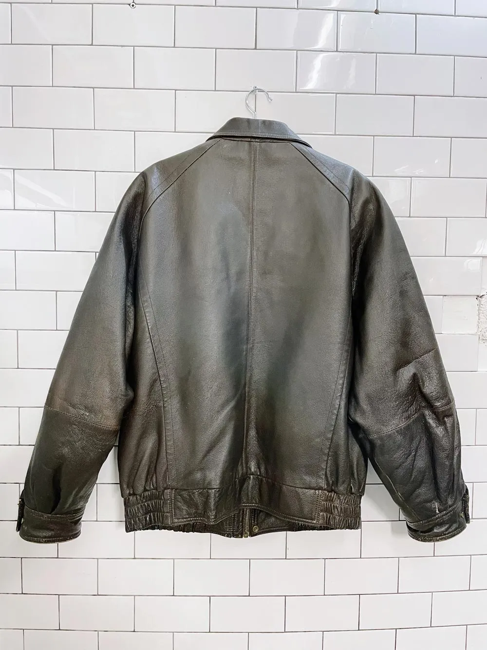 vintage wilsons heavy leather lined bomber jacket sold by Good Market Thrift Store product image thumbnail 3