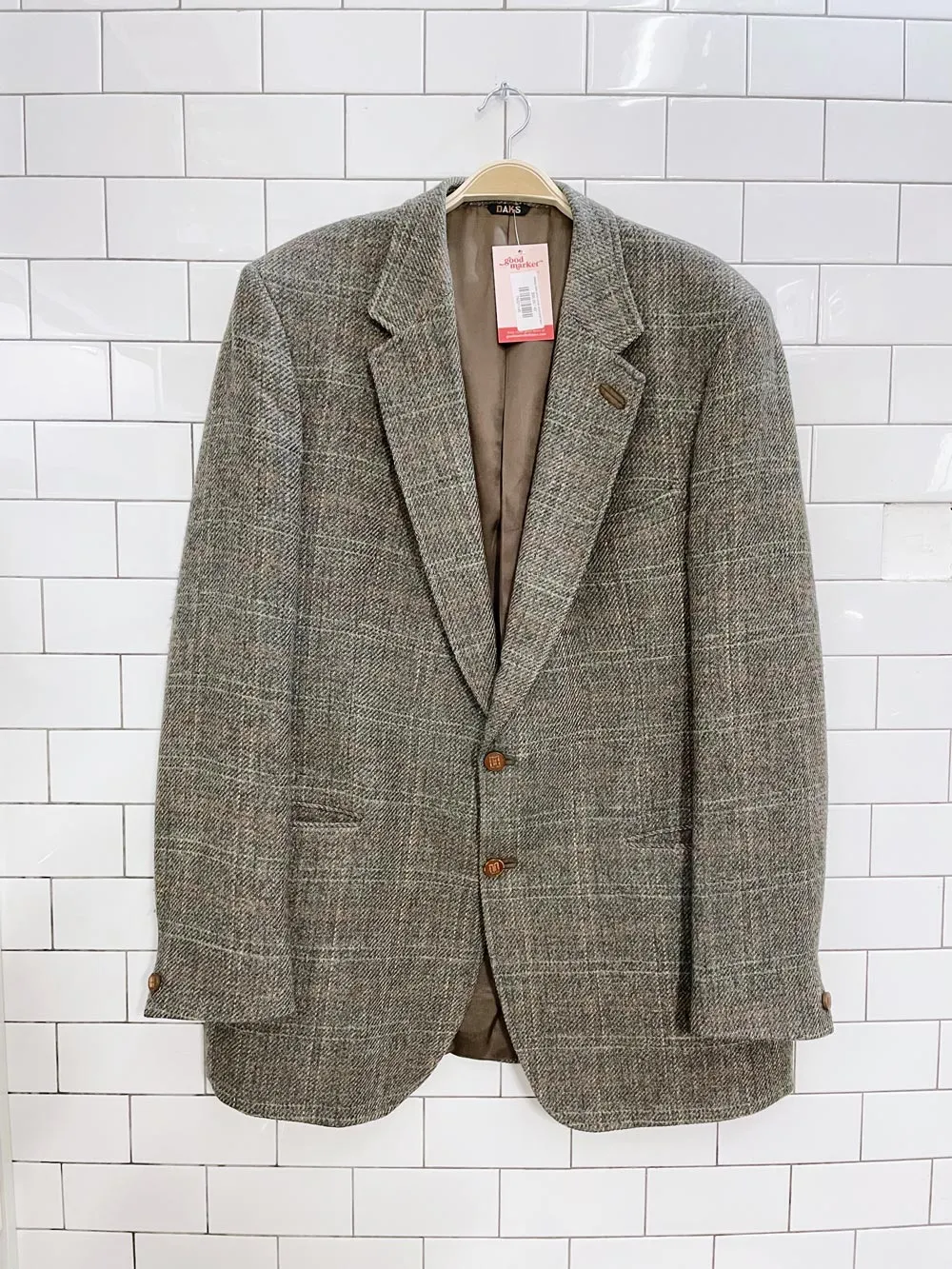vintage daks union made wool plaid blazer sold by Good Market Thrift Store