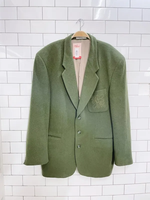 vintage mexx felted wool monogram blazer jacket sold by Good Market Thrift Store