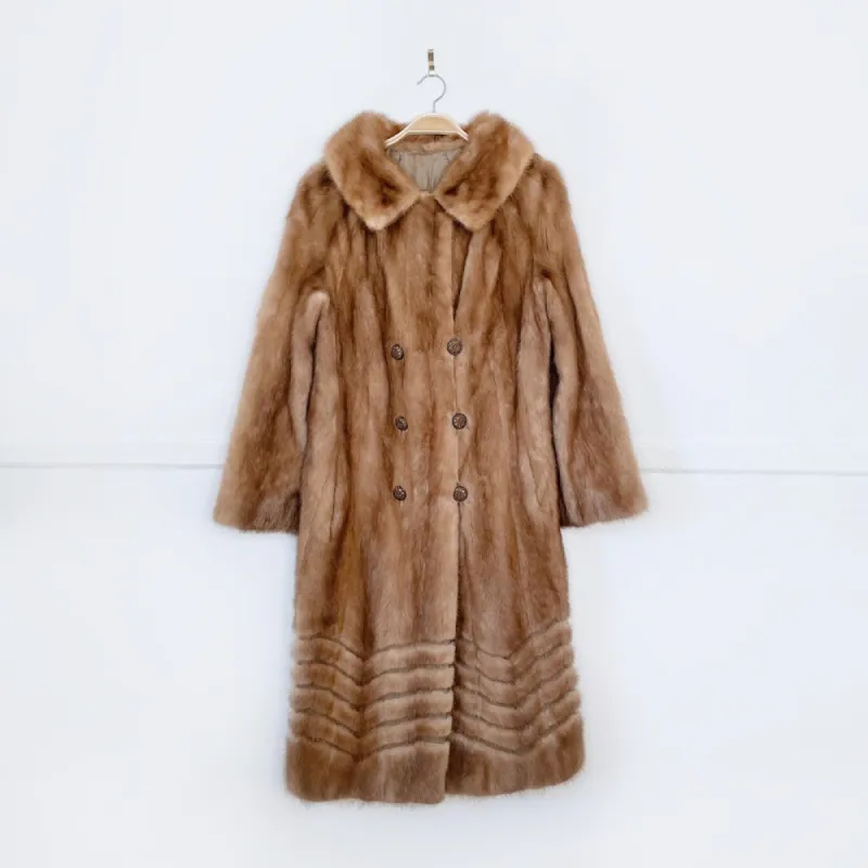 vintage 60s brody furs chevron long mink coat sold by Good Market Thrift Store