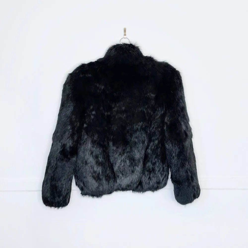 vintage 80s nikki rabbit fur bomber jacket sold by Good Market Thrift Store product image thumbnail 3
