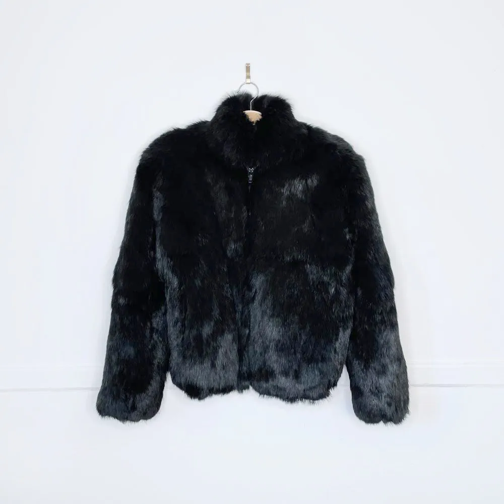 vintage 80s nikki rabbit fur bomber jacket sold by Good Market Thrift Store