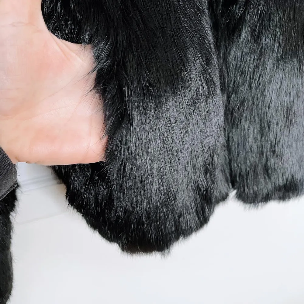 vintage 80s nikki rabbit fur bomber jacket sold by Good Market Thrift Store product image thumbnail 4