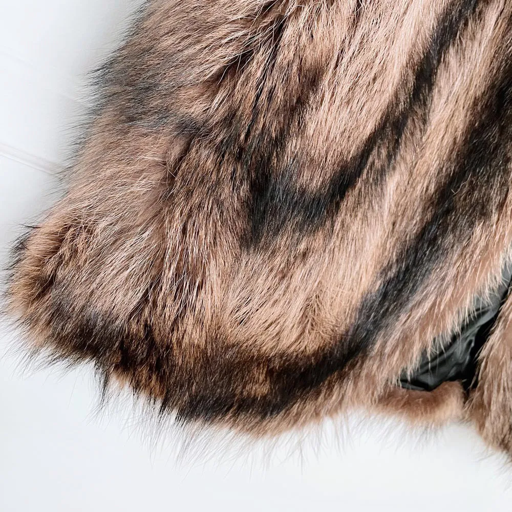vintage lush beaver fur curved line vest sold by Good Market Thrift Store product image thumbnail 2