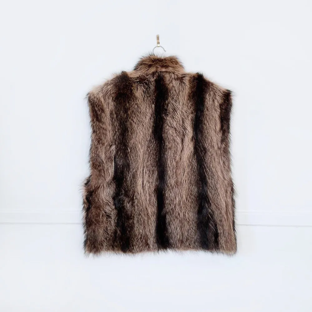 vintage lush beaver fur curved line vest sold by Good Market Thrift Store product image thumbnail 3