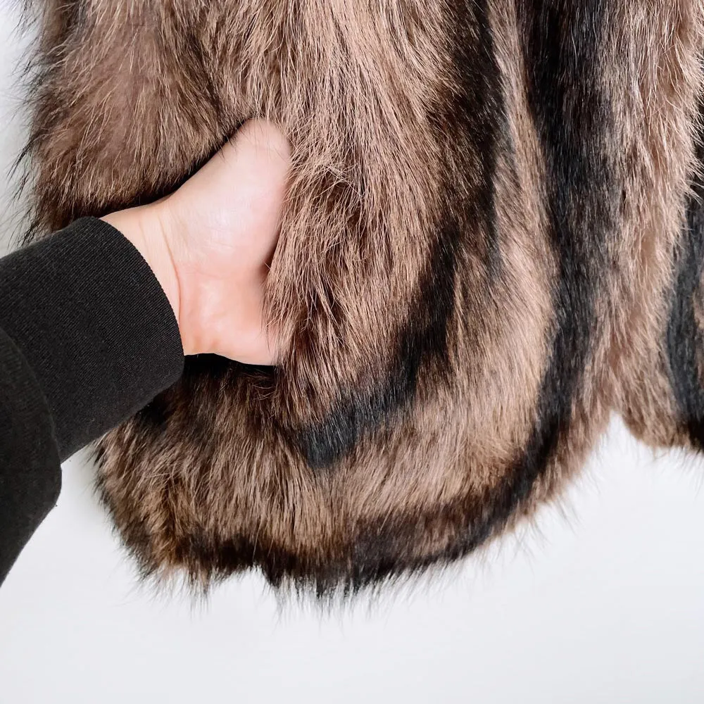 vintage lush beaver fur curved line vest sold by Good Market Thrift Store product image thumbnail 4