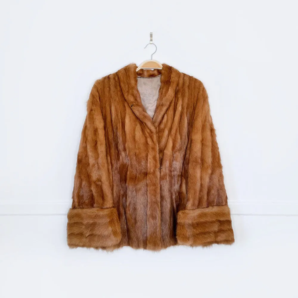 vintage 60s mink princess cut fur coat sold by Good Market Thrift Store