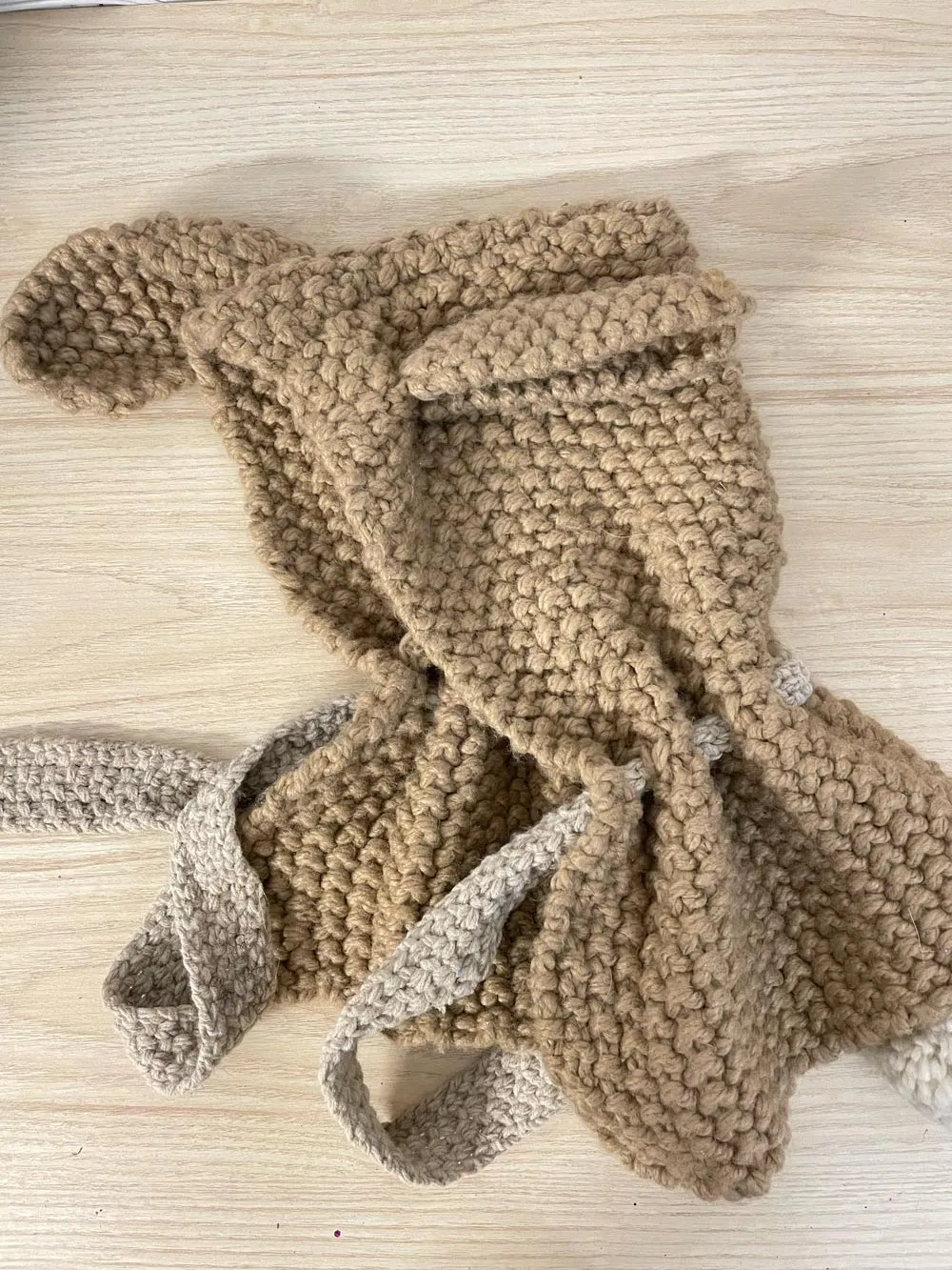 hand-knit animal ears snood hat sold by Good Market Thrift Store