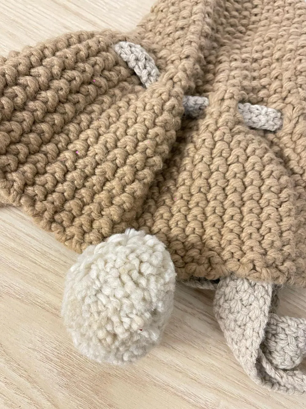 hand-knit animal ears snood hat sold by Good Market Thrift Store product image thumbnail 2