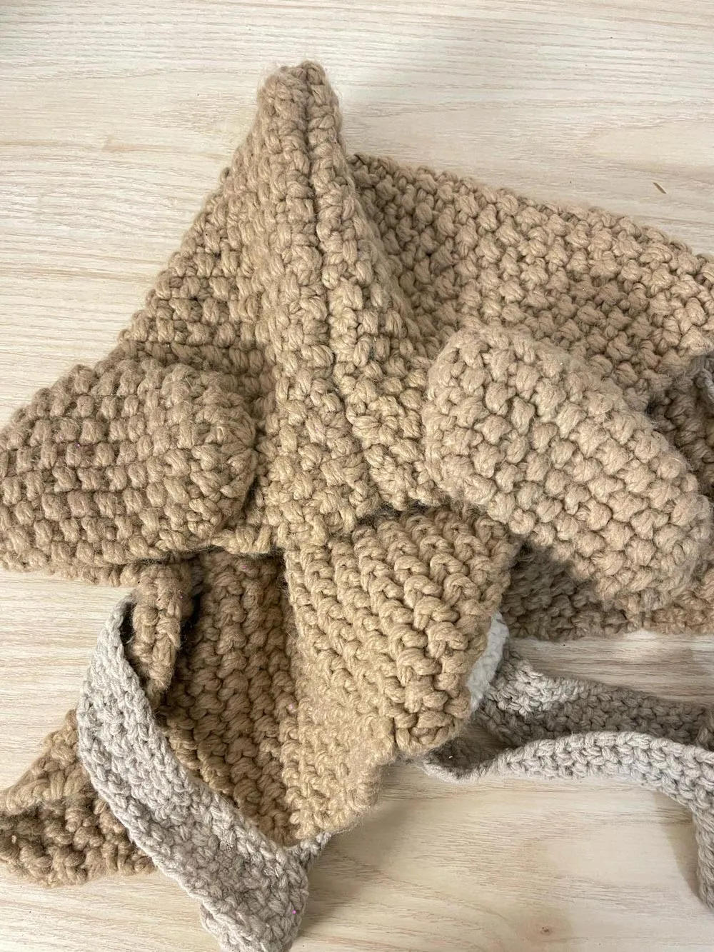 hand-knit animal ears snood hat sold by Good Market Thrift Store product image thumbnail 3