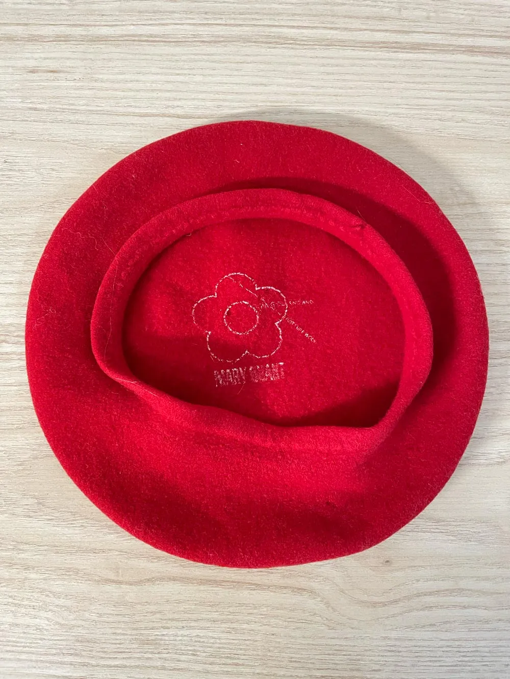 vintage 60s mary quant by kangol red wool beret sold by Good Market Thrift Store product image thumbnail 2
