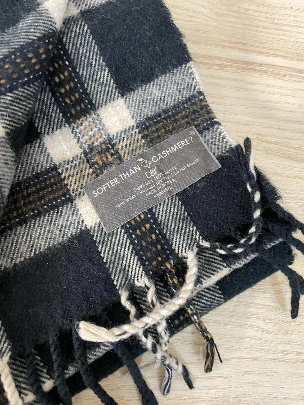 softer than cashmere plaid scarf sold by Good Market Thrift Store product image thumbnail 2